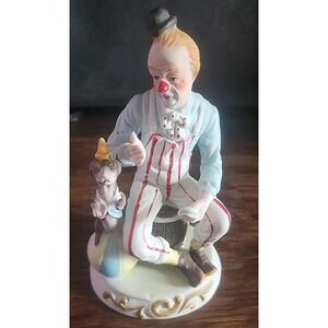 Vintage Collectible Ceramic Porcelain Clown With Dog Figurine Price Products